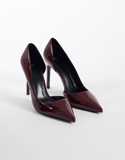 Mango klassiska pumps med klack i burgundy, 4 av 4