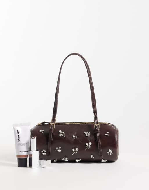 Mango kleine Bowling-Bag mit Verzierung in Braun, 2 von 4