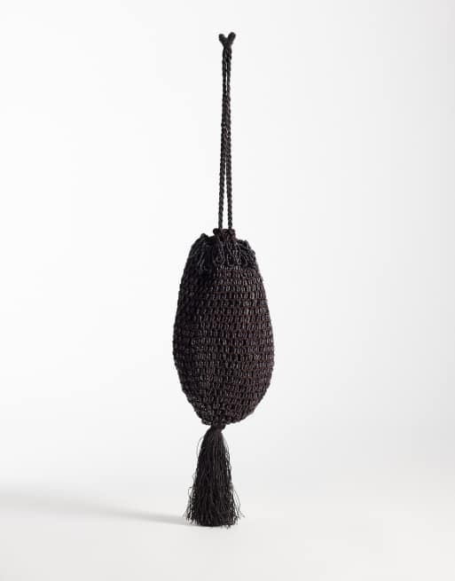 Mango kleine Perlen-Handtasche in Braun, 3 von 4