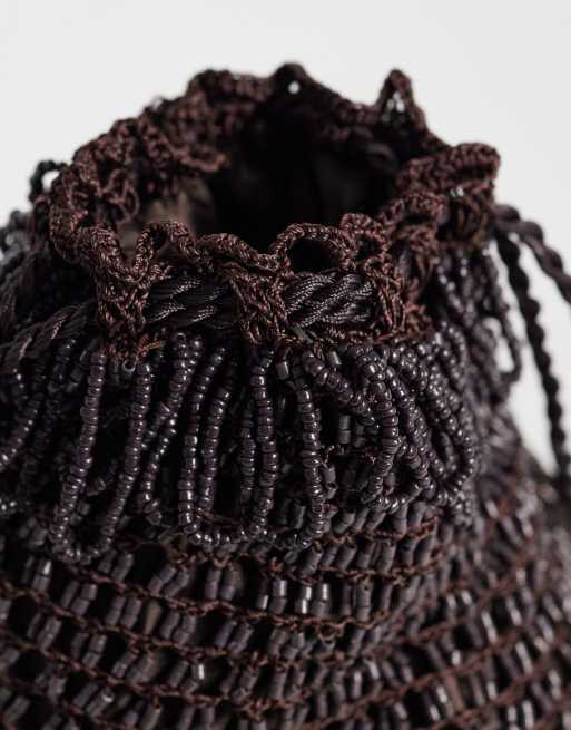 Mango kleine Perlen-Handtasche in Braun, 4 von 4