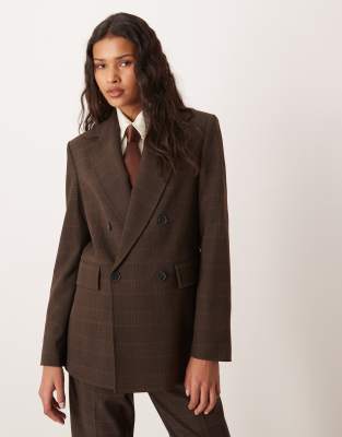 Mango Klimt 3-piece Set Classic Blazer In Brown