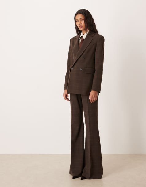 Mango Klimt 3 piece set in brown check - view 1