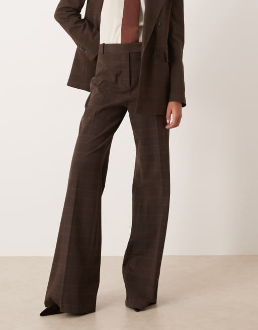 Mango - Klimt - Ensemble 3 pièces à pinces et taille haute - Marron à carreaux, 2 de 5