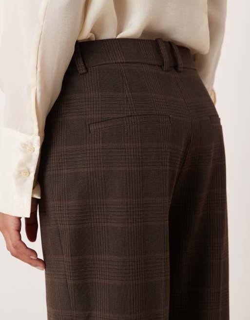 Mango - Klimt - Ensemble 3 pièces à pinces et taille haute - Marron à carreaux, 3 de 5