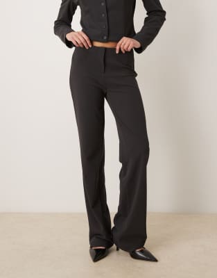 Mango - Klumi - Gerade geschnittene, elegante Hose in Anthrazit, Kombiteil-Grau