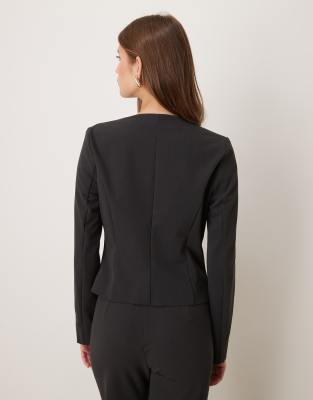 Mango Klumi Tailored Square Neck Jacket In Gray