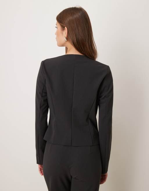 Mango Klumi tailored square neck jacket in charcoal - part of a set, 2 of 4