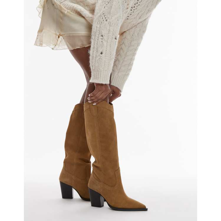 靴 MANGO long boots Mango knee length suede boots in brown | ASOS