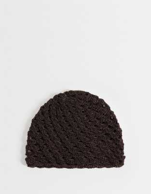 Mango Knit Beanie Hat In Black