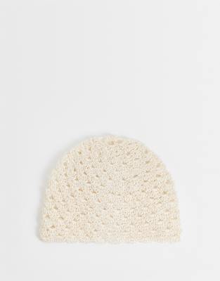Mango Knit Beanie Hat In Neutral