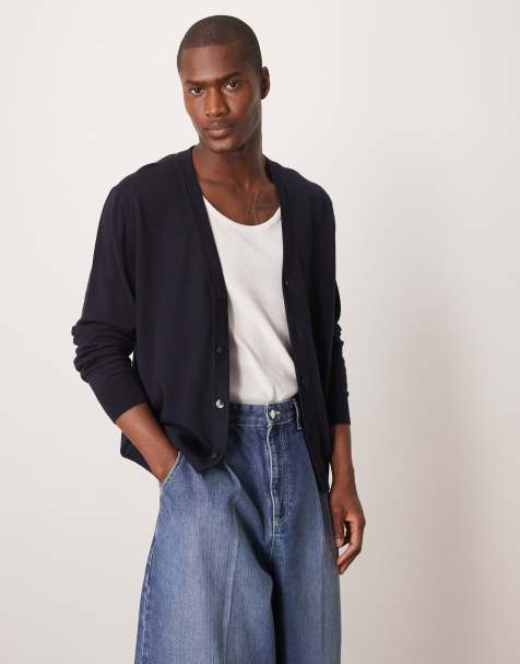Mango knit cardigan in navy - view 1