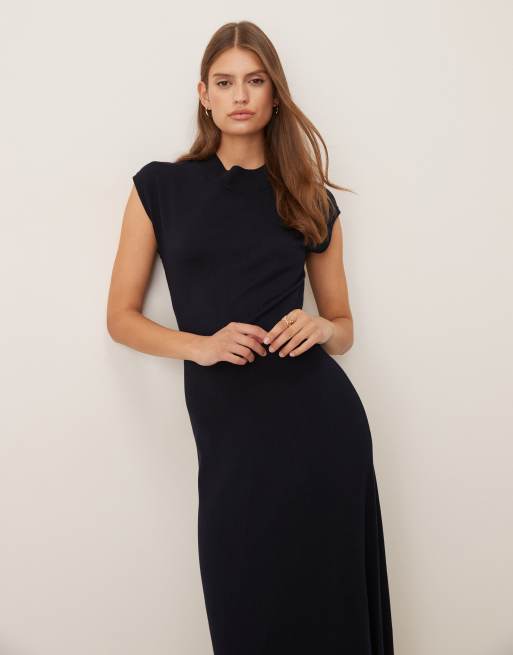 Mango knit maxi dress in navy