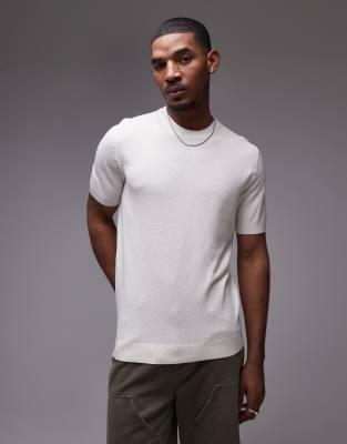 Mango knit smart T-shirt in white 7490₽
