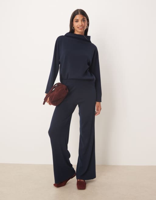 Mango knit soft touch high neck sweater in navy - part of a set , 2 of 4