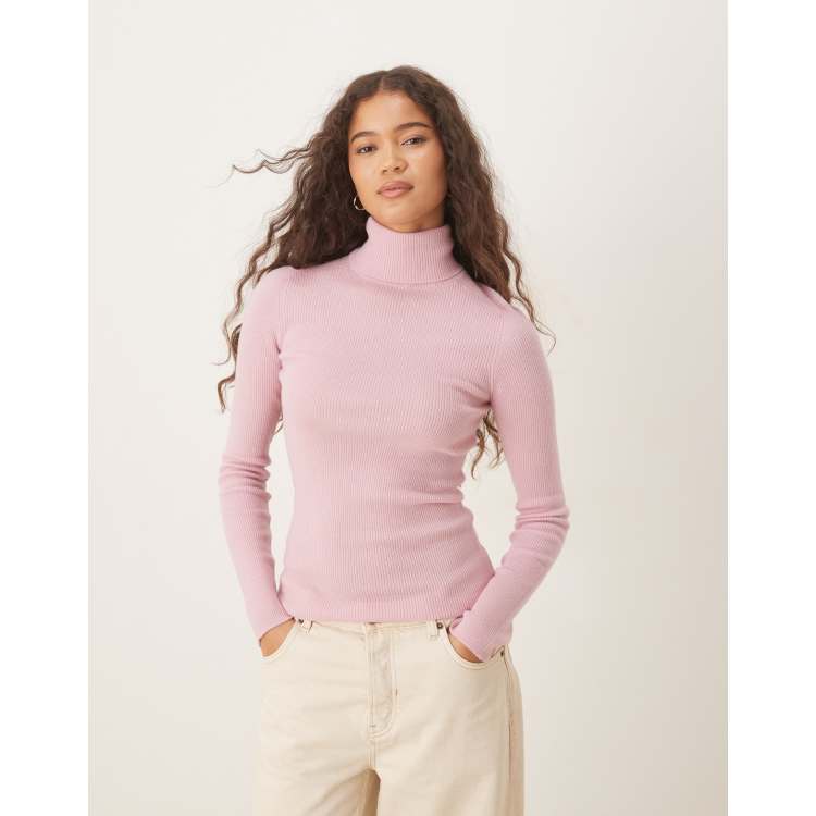 andmary Roxy turtle knit tops ピンク ANDMARY】Roxy turtle knit tops
