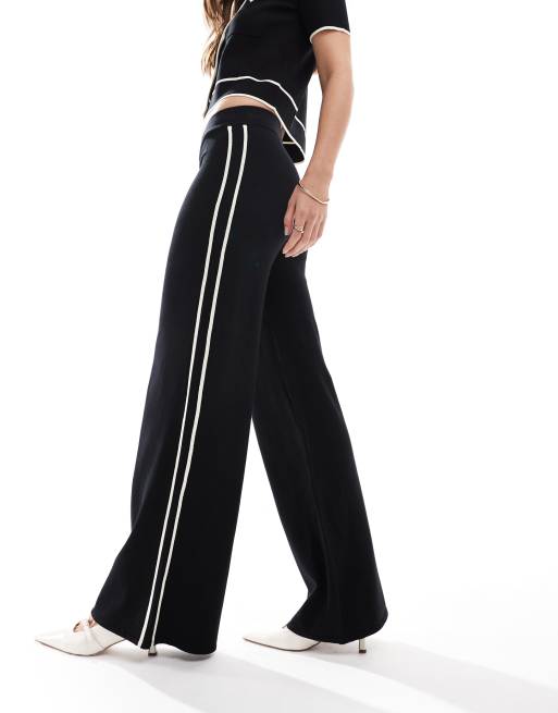 Striped Mng Pants MANGO Women Self-Striped Wide Leg Jeans