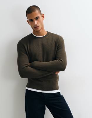 Mango Knit Sweater In Green