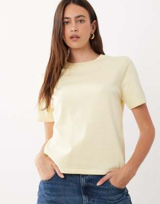 Mango Knit T-shirt In Yellow