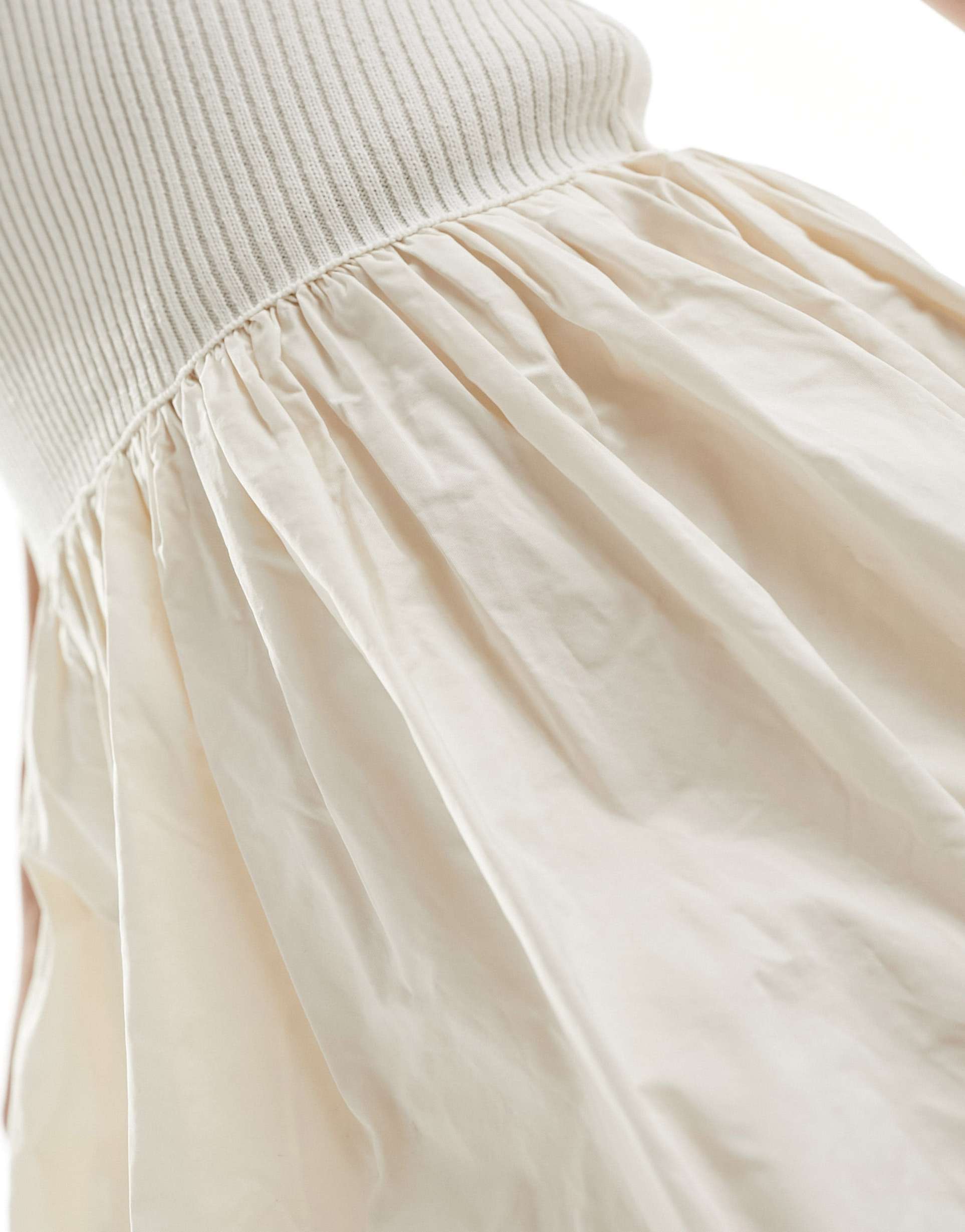 mango knit top puffball dress in white