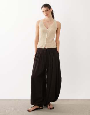 Mango Knit Vest In Neutral