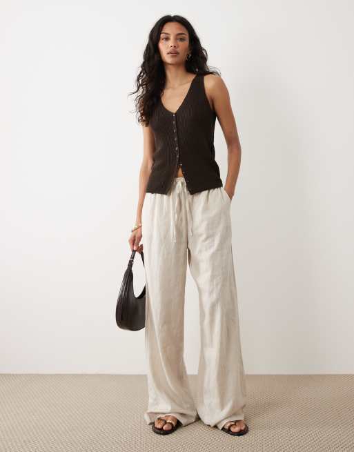 Mango knit vest in brown, 3 of 4