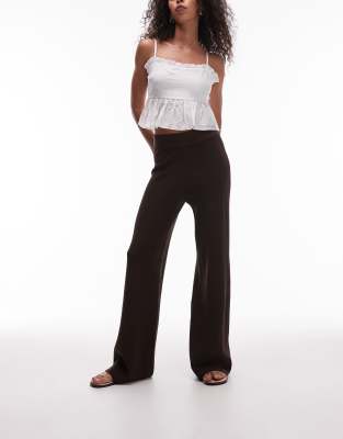 Mango Knit Wide Leg Pants