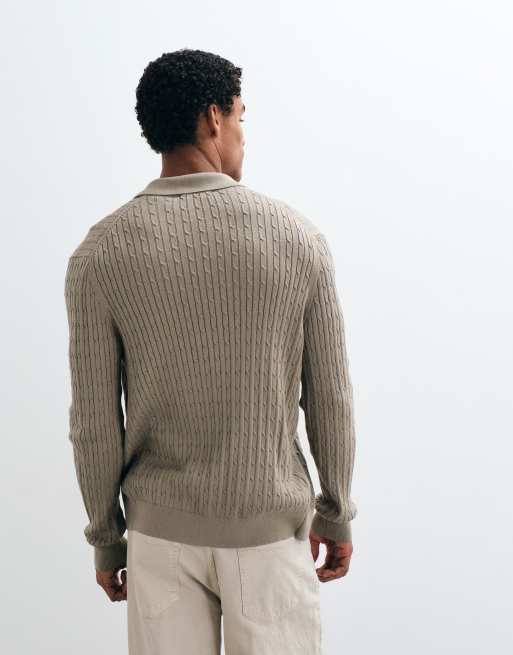 Mango knitted button through cardigan in beige, 3 of 5