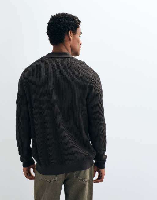 Mango knitted button through cardigan in brown, 5 of 5