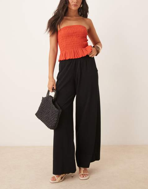Mango knitted elasticated waist trouser in black - view 1