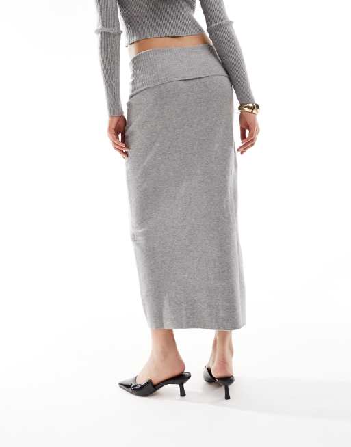 Mango grey outlet pencil skirt