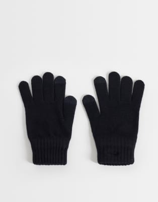 Mango Knitted Gloves In Black