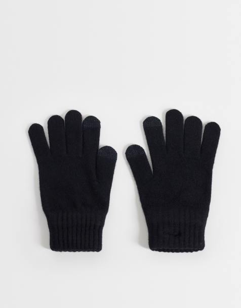 Mango knitted gloves in black - view 1