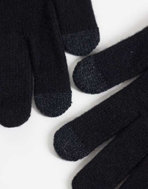 Mango knitted gloves in black, 3 of 3