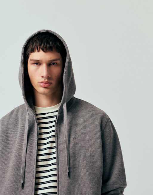 Mango knitted hoodie in light grey, 4 of 5