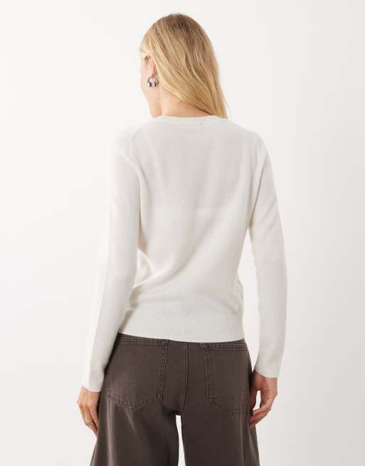 Mango knitted jumper in cream, 4 of 4