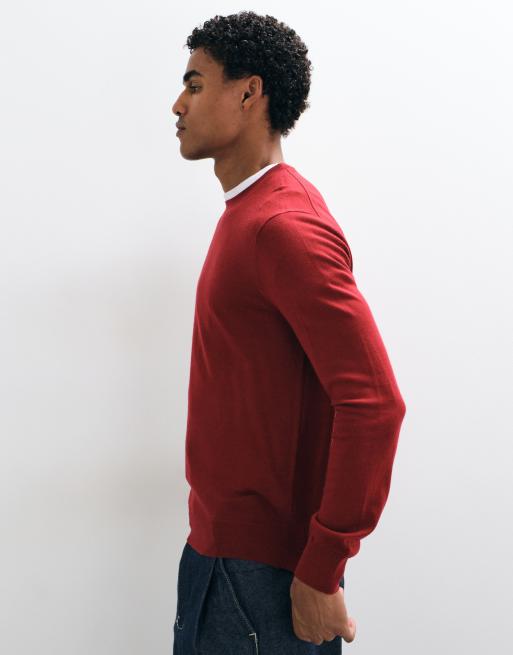 Mango knitted jumper in deep red, 3 of 5
