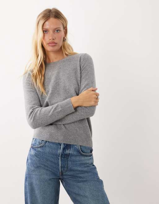 Mango knitted jumper in light grey, 2 of 4