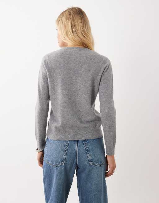 Mango knitted jumper in light grey, 4 of 4