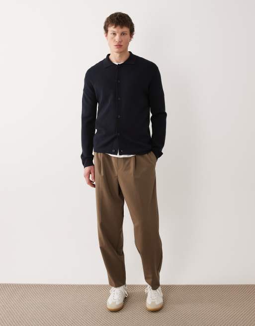 Mango knitted long sleeve shirt in navy, 2 of 5