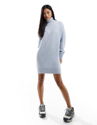 Mango knitted mini dress in light blue | ASOS