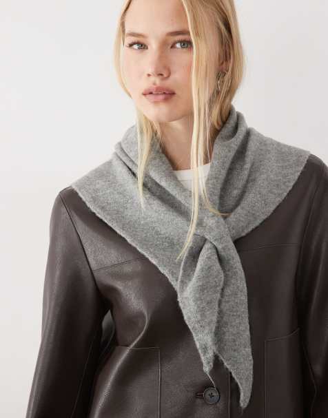 Mango knitted neck scarf in gray - view 1