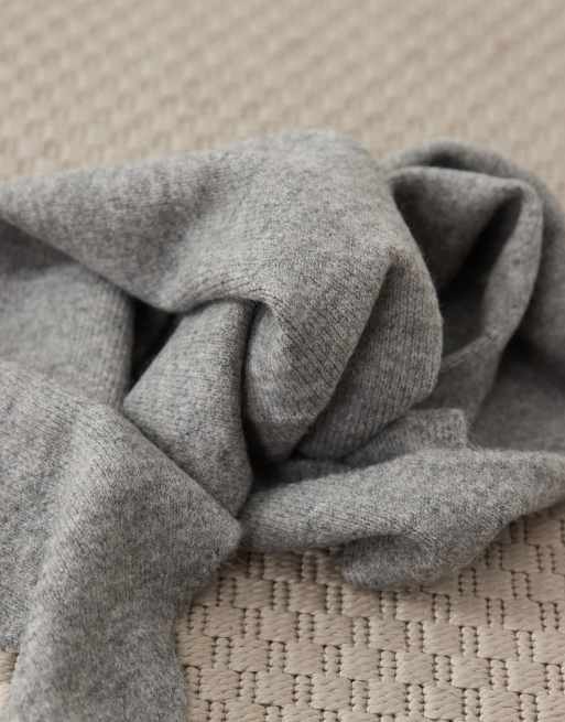 Mango knitted neck scarf in grey, 3 of 3
