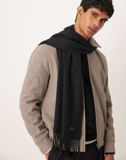 Mango knitted scarf in black - view 1