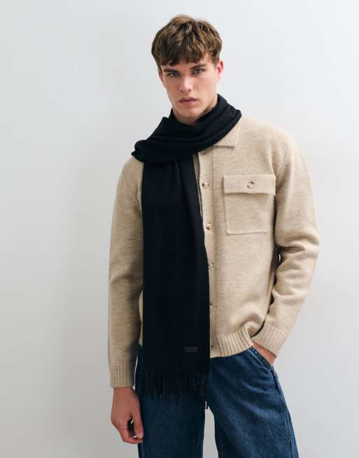 Mango knitted scarf in black, 2 of 3