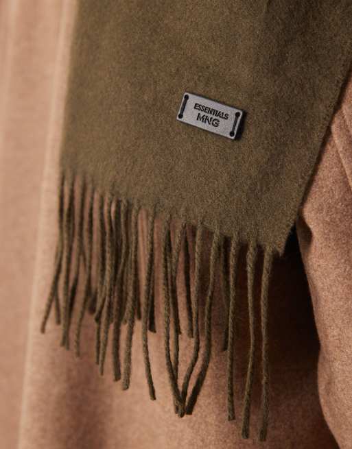 Mango knitted scarf in khaki, 2 of 3