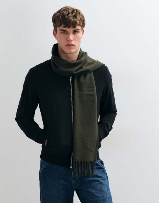 Mango knitted scarf in khaki, 3 of 3