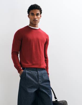 Mango Knitted Sweater In Red
