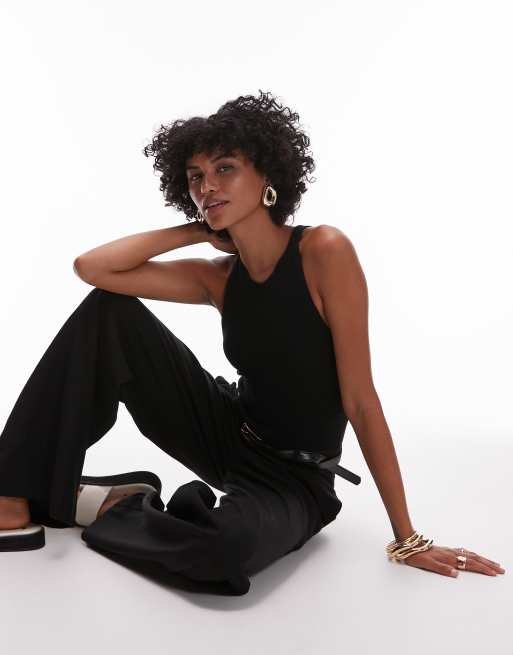 Mango knitted top jumpsuit in black, 2 of 4