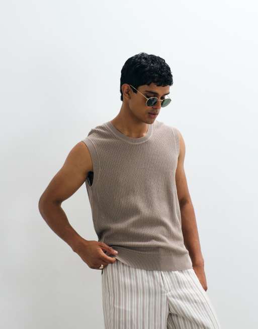 Mango knitted vest in chocolate, 5 of 5