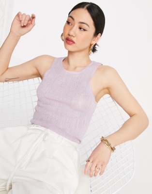 Mango knitted vest in lilac